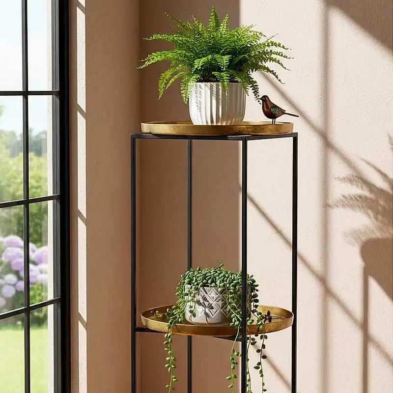 Base alta para maceta de dos pisos para interior o exterior