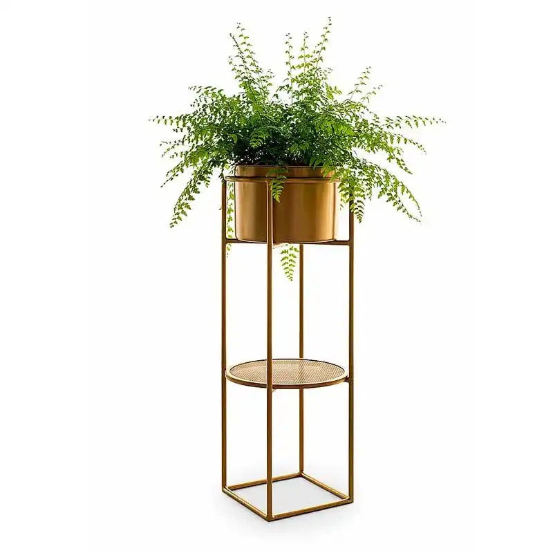 Base alta para macetas rectangular de dos niveles