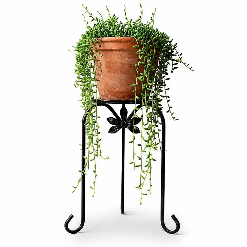 Base alta para maceta para interior o exterior diseño en trípode de hierro forjado