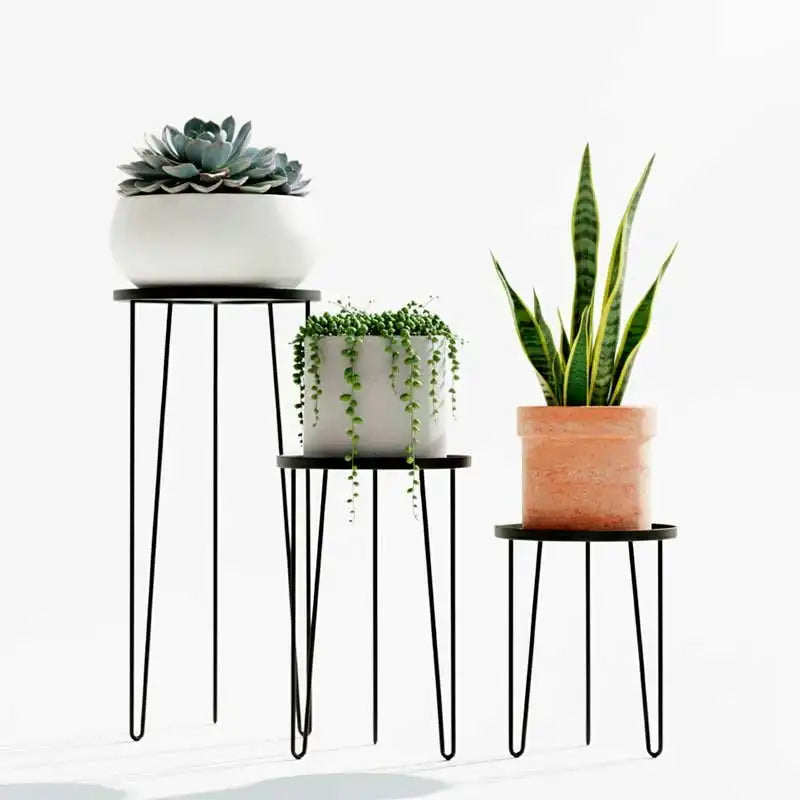 Base alta para macetas ara interior o exterior (Set de 3 piezas)