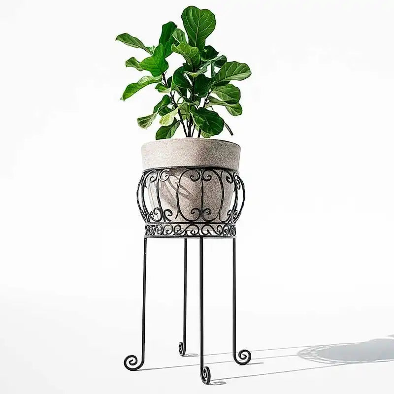 Base alta para macetas cuatros patas diseño con forja