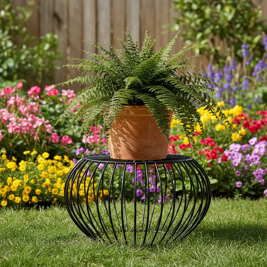 Base alta para macetas para interior o exterior diseño circular