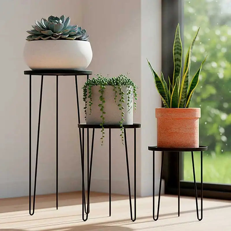 Base alta para macetas ara interior o exterior (Set de 3 piezas)