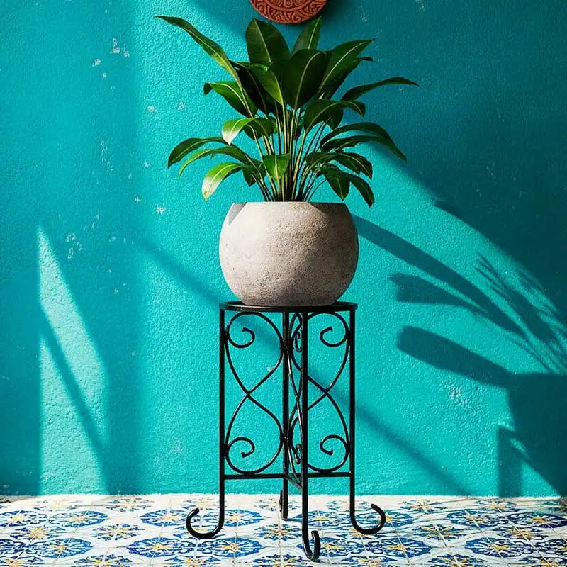 Base alta para maceta de herrería y forja para interiores o exteriores | Herralex