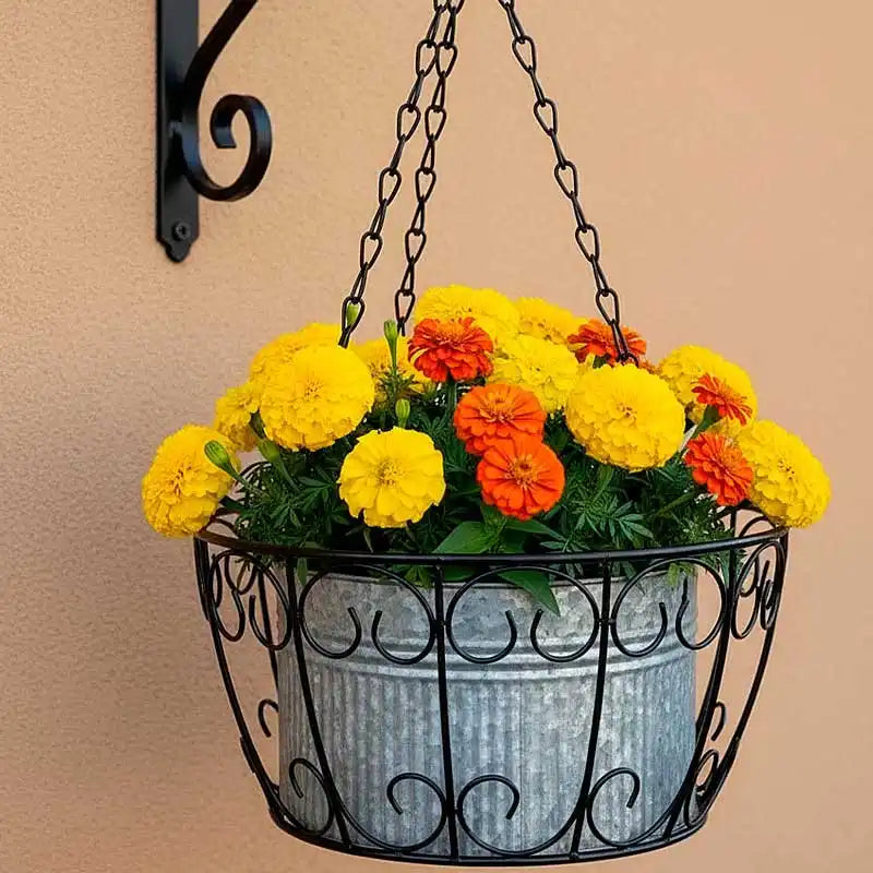 Soporte de herrería para macetas colgantes