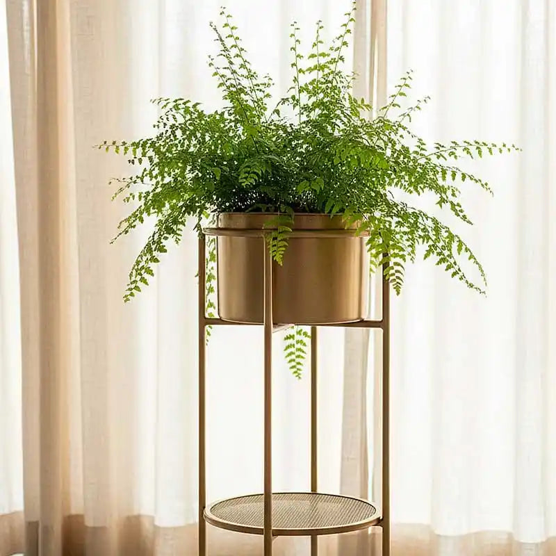 Base alta para macetas rectangular de dos niveles