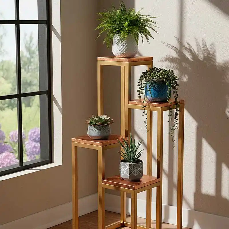 Base alta para maceta pedestal para cuatro plantas