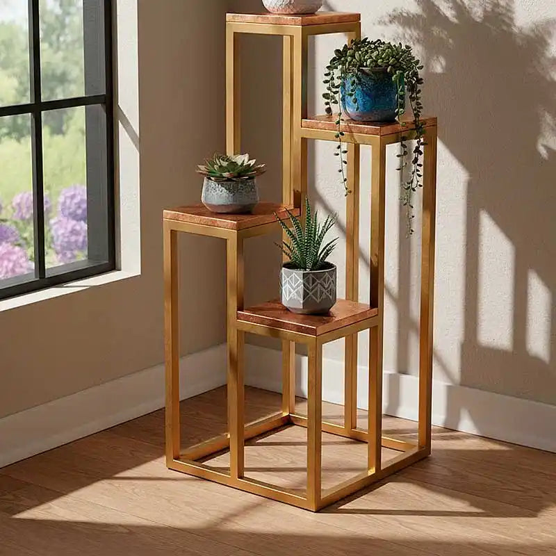 Base alta para maceta pedestal para cuatro plantas