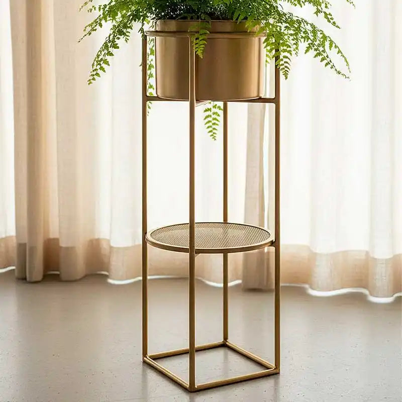 Base alta para macetas rectangular de dos niveles