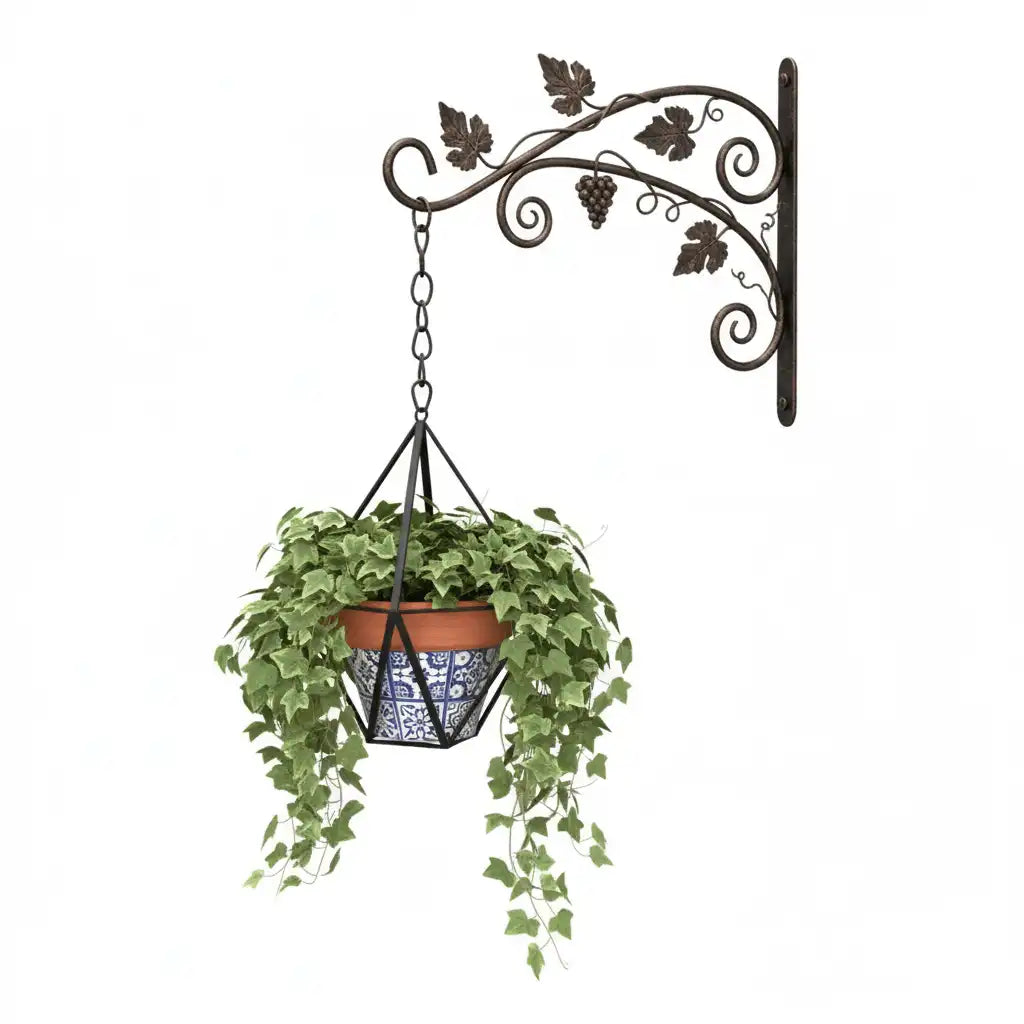 Soporte para plantas colgantes diseño de hojas