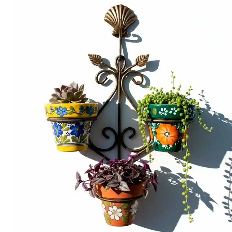 Soporte para plantas colgantes para pared (diseño de ostra)